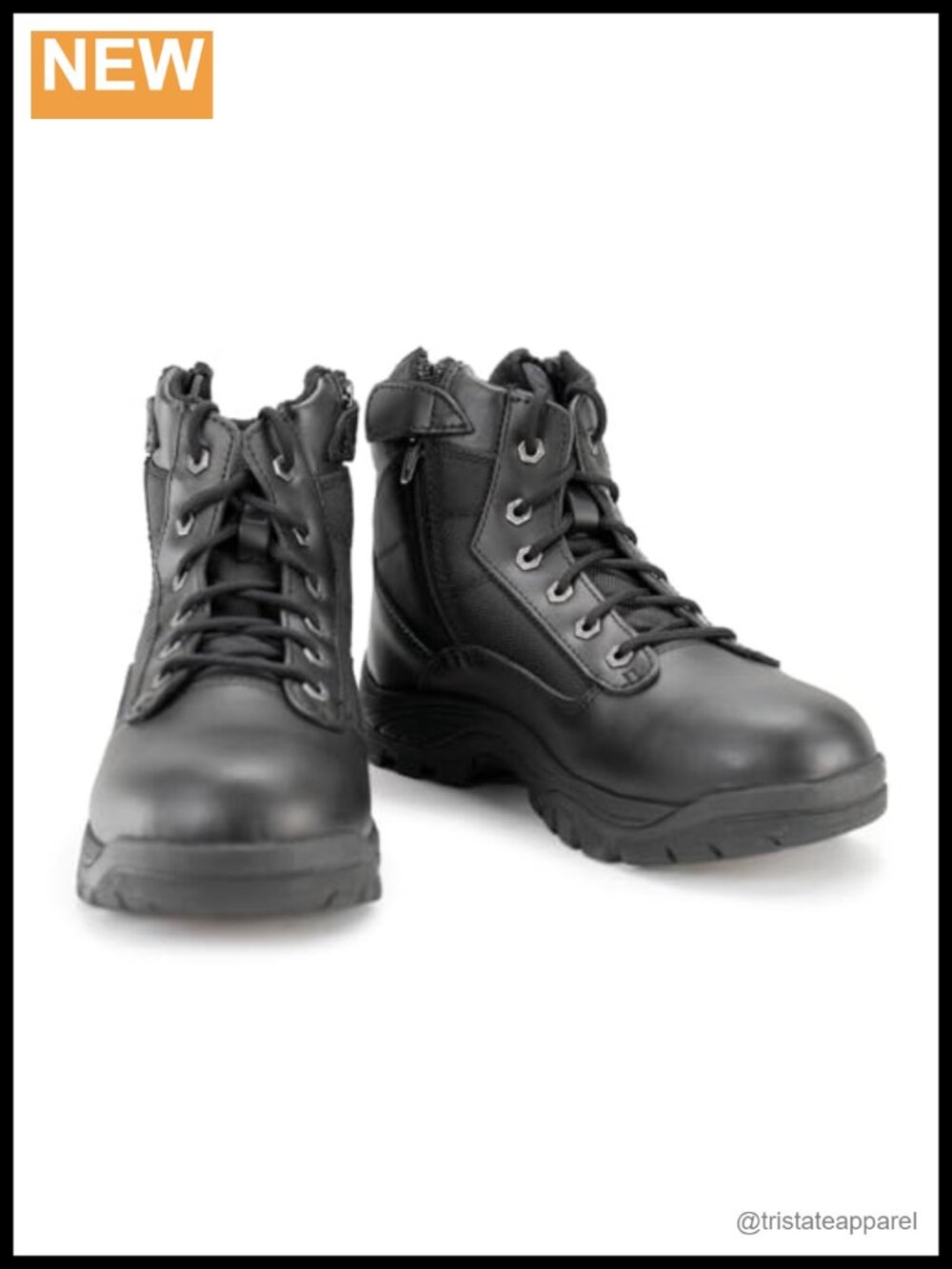 Men's 6 Inch Leather Tactical Lace-Up Boots with Side Zippers